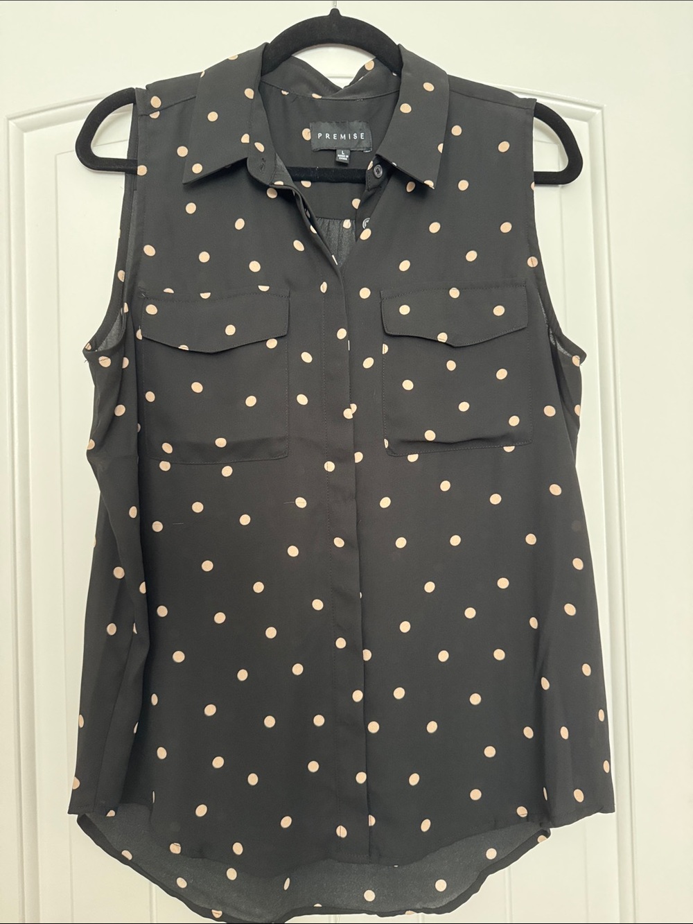 Black and tank polka dot top
